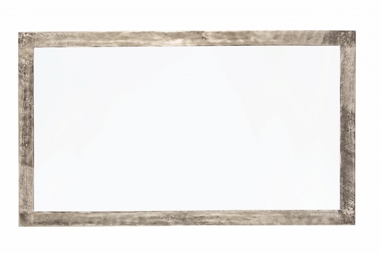 Oglinda decorativa cu rama din aluminiu, Amira Rectangle Nichel Antichizat, l118xH65 cm