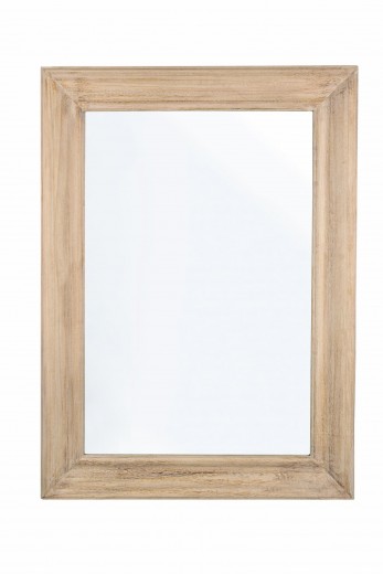 Oglinda decorativa cu rama din lemn de Paulownia, Tiziano Rectangle E Natural, l81xH111 cm