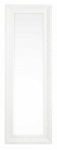 Oglinda decorativa cu rama din lemn, Miro C Rectangle Alb, l30xH90 cm