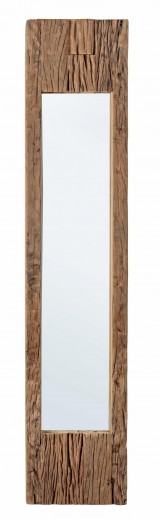 Oglinda decorativa cu rama din lemn reciclat, Rafter Large Natural, l25xH120 cm
