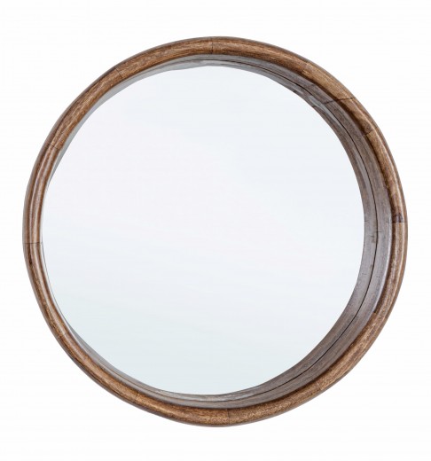 Oglinda decorativa cu rama din lemn, Sherman Round Nuc, Ø55 cm