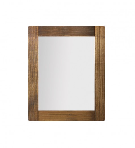 Oglinda decorativa cu rama din lemn si furnir, Flash Small Nuc, l80xH100 cm