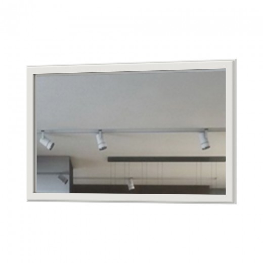 Oglinda decorativa cu rama din MDF, Evergreen EG-OG125 Ivoir Mat / Pin Polar, l125xH75 cm