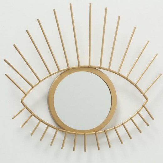 Oglinda decorativa cu rama metalica Auge Auriu, l31xH27 cm
