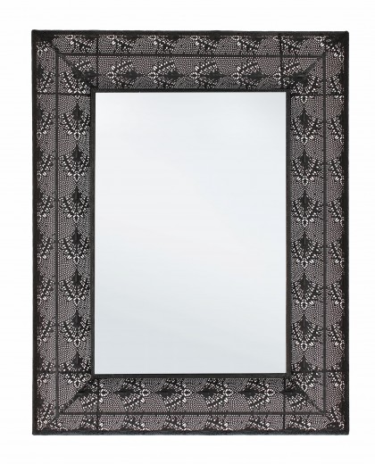 Oglinda decorativa cu rama metalica, Larjam Rectangle A, l70xH90,5 cm
