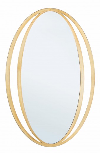 Oglinda decorativa cu rama metalica, Nabila Auriu, l51xH80 cm
