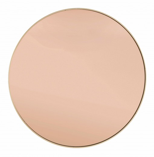 Oglinda decorativa cu rama metalica, Planet Round Alama / Auriu