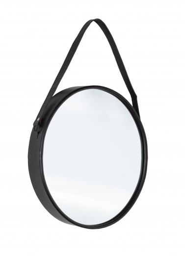 Oglinda decorativa cu rama metalica Rind Oval Negru, l41xH51 cm