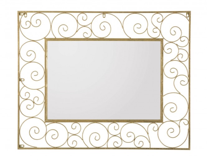 Oglinda decorativa cu rama metalica, Spiral Line Auriu, l100xH80 cm