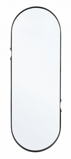 Oglinda decorativa cu rama metalica, Zeina Oval Negru, l38xH110 cm