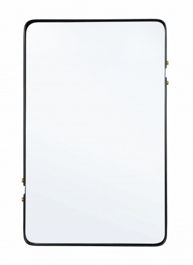 Oglinda decorativa cu rama metalica, Zeina Rectangle Negru, l52xH82 cm