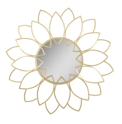 Oglinda decorativa din metal Sunflower Auriu, Ø80 cm