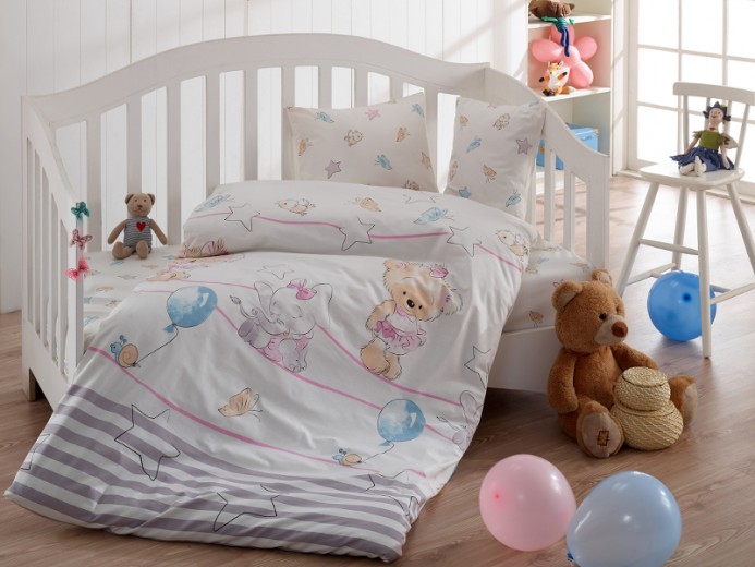 Lenjerie de pat copii Ranforce Baby Olivia V3 Grey