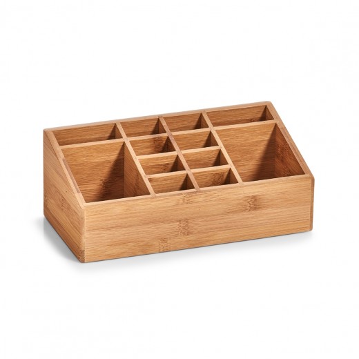 Organizator pentru accesorii de birou, Bamboo, 12 compartimente, l25,4xA12xH10 cm