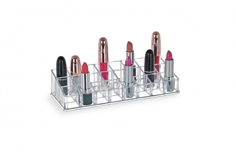 Organizator pentru cosmetice cu 24 compartimente, Beauty II Transparent, l22,7xA9xH5 cm