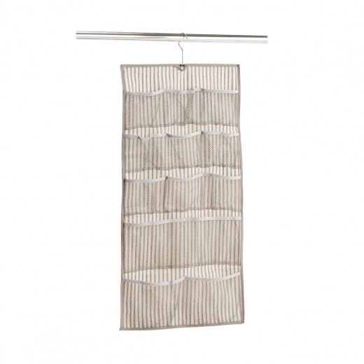 Organizator textil pentru dulap cu 12 compartimente, Bej Stripes, l40xH80 cm