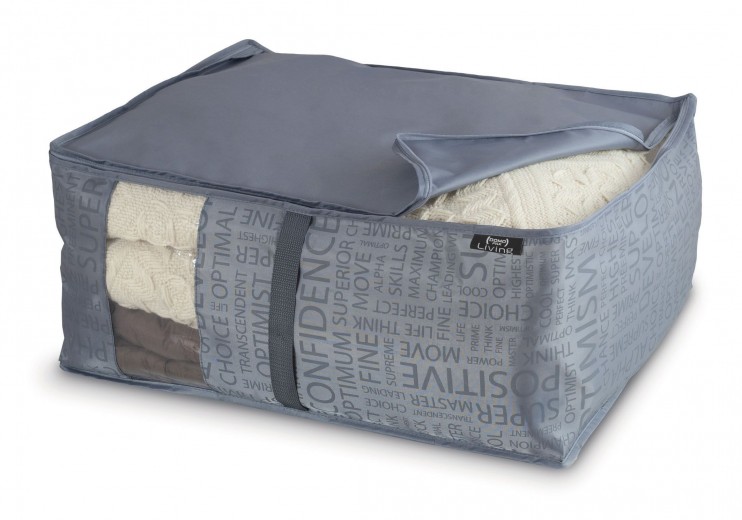 Organizator textil pliabil cu fermoar, Urban L Gri, L55xl45xH25 cm