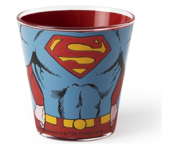 Pahar din sticla 250 ml, Ø8,5xH9 cm, Superhero Superman