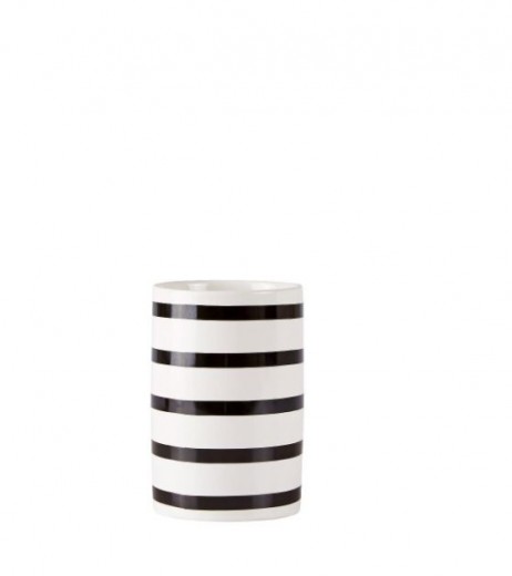Pahar pentru periuta din ceramica Black / White, Kj