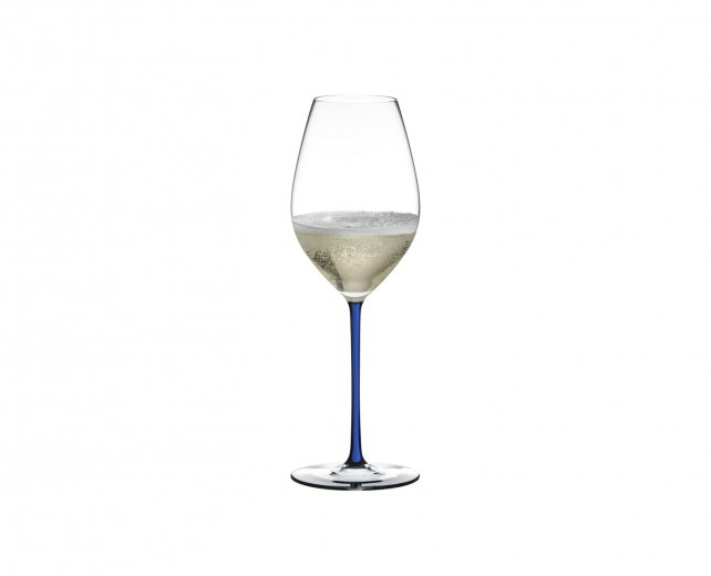 Pahar pentru sampanie si vin spumant, din cristal Fatto A Mano Champagne Wine Albastru Inchis, 445 ml, Riedel
