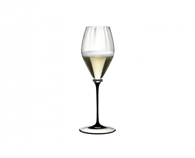 Pahar pentru sampanie si vin spumant, din cristal Fatto A Mano Performance Champagne Negru, 375 ml, Riedel