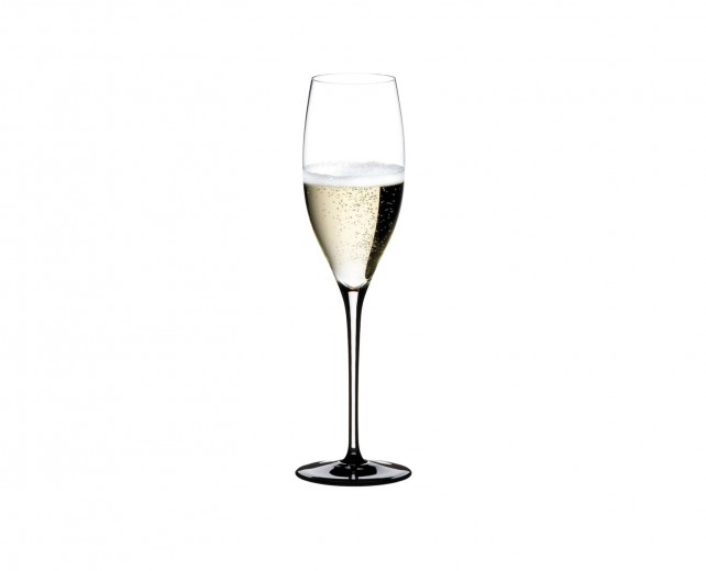 Pahar pentru sampanie si vin spumant, din cristal Sommeliers Black Tie Vintage Champagne Negru, 330 ml, Riedel