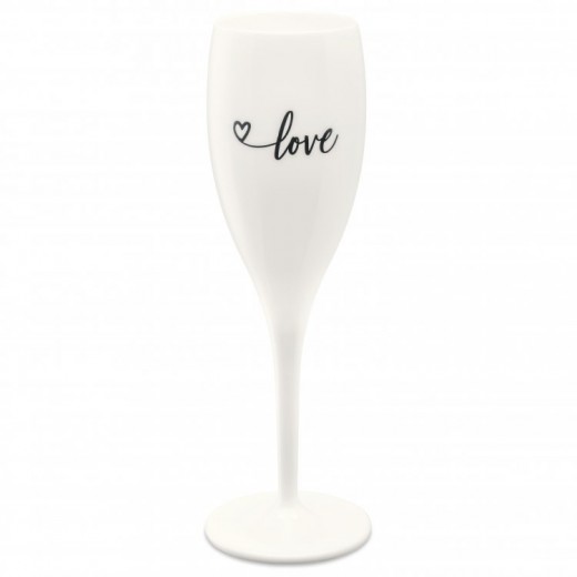 Pahar pentru sampanie Unbreakable Superglas Alb, Love, 100 ml