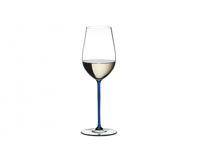 Pahar pentru vin, din cristal Fatto A Mano Riesling / Zinfandel Albastru Inchis, 395 ml, Riedel