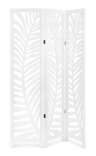 Paravan despartitor din lemn de Paulownia, Fern Alb, l120xA6xH170 cm