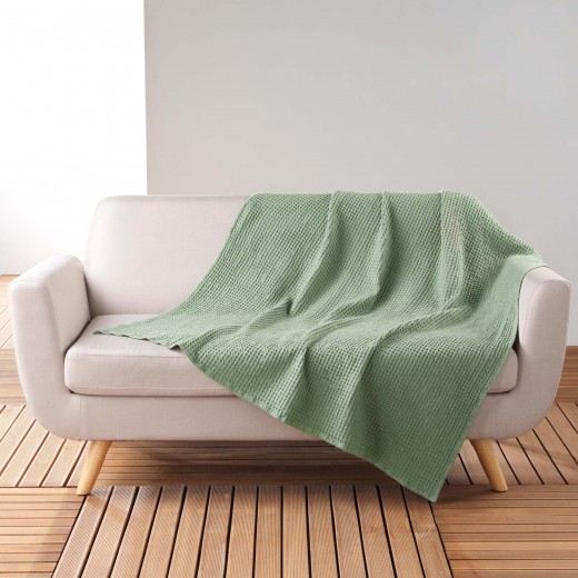 Patura decorativa Gaufrette Kaki, 125 x 150 cm