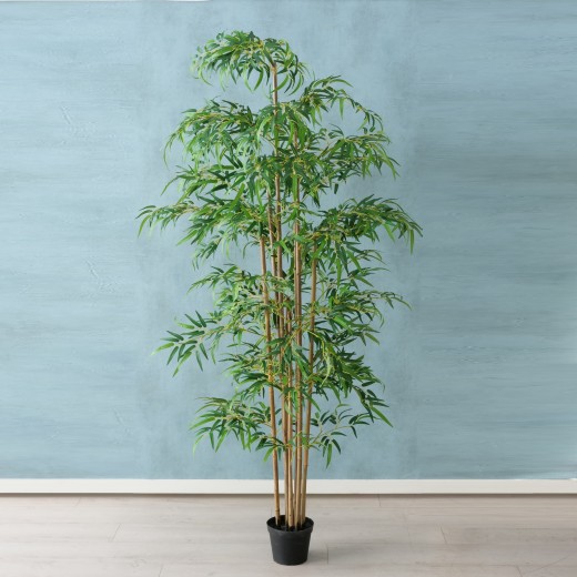 Planta artificiala in ghiveci Bamboo Verde, H180 cm