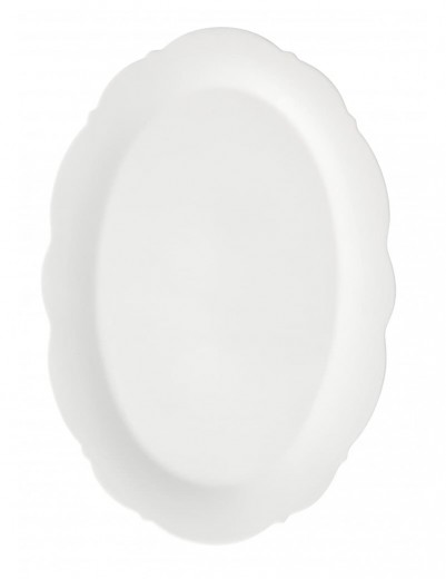 Platou pentru servire din portelan, Meringa Alb, L36xl24,5 cm