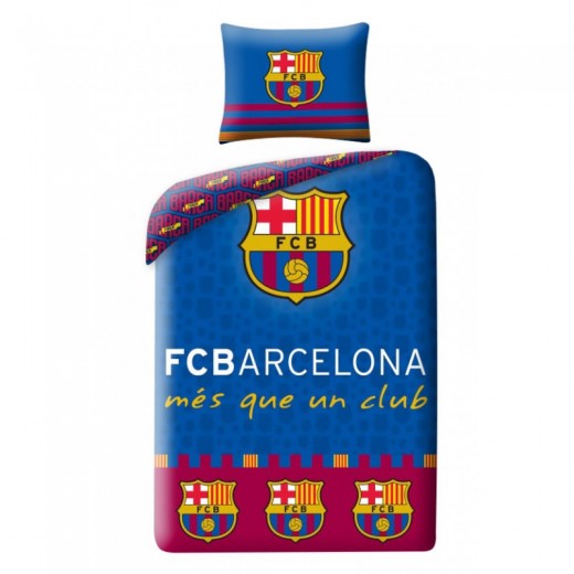 Lenjerie de pat copii Cotton FC Barcelona FCB-8010BL