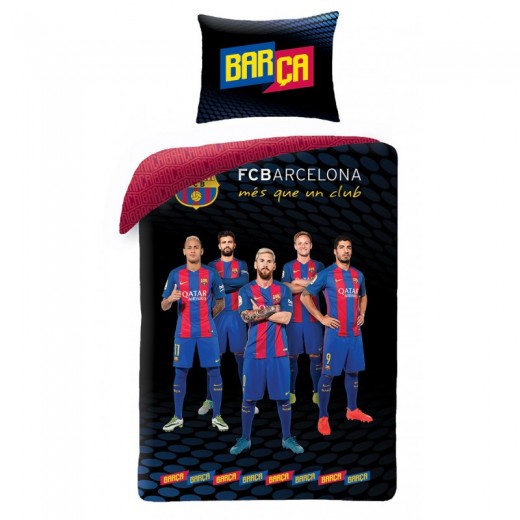 Lenjerie de pat copii Cotton FC Barcelona FCB-8014BL