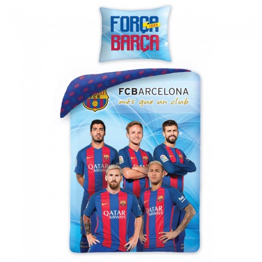 Lenjerie de pat copii Cotton FC Barcelona FCB-8015BL