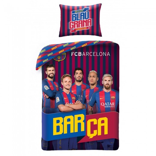 Lenjerie de pat copii Cotton FC Barcelona FCB-8017BL