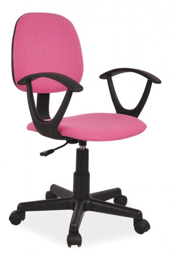 Scaun de birou pentru copii, tapitat cu stofa Qwin-149 Pink / Black, l56xA40xH82-94 cm