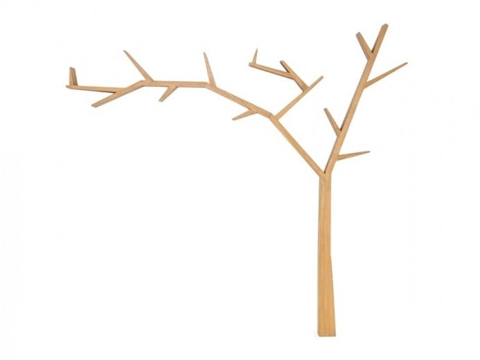 Raft din lemn de pin Portos Tree Left Natural, l255xA15xH220 cm