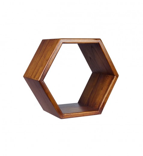 Raft modular din lemn, Nordic Hexagonal Nuc, l40xA25xH40 cm