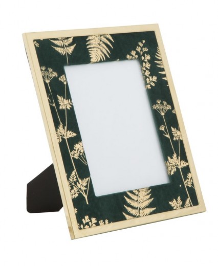 Rama foto decorativa din MDF si metal Glam Small Verde / Auriu, 24 x 29 cm