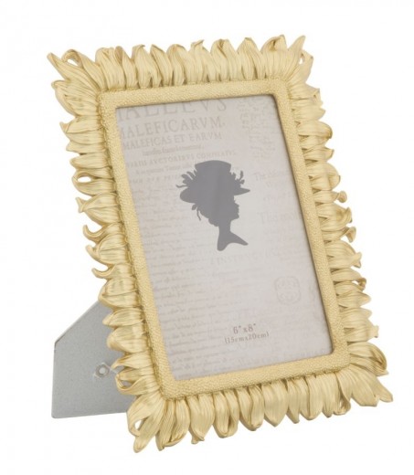 Rama foto decorativa din rasina Petal Small Auriu, 23 x 28 cm