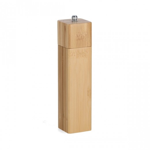 Rasnita sare / piper din lemn, Bamboo Square Large Natural, L5xl5xH21,7 cm