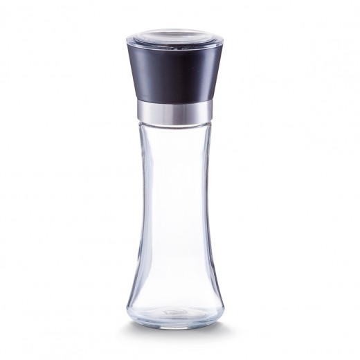 Rasnita sare / piper din sticla si plastic, Large Black Ø 6,5xH19,5 cm