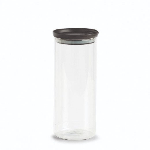 Recipient pentru depozitare cu capac etans, din sticla, Classic Tall Transparent / Negru, 1250 ml, Ø10,3xH23,6 cm