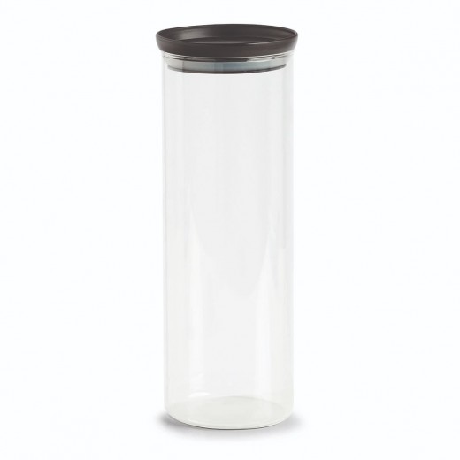 Recipient pentru depozitare cu capac etans, din sticla, Classic Extra Tall Transparent / Negru, 1650 ml, Ø10,3xH28,1 cm