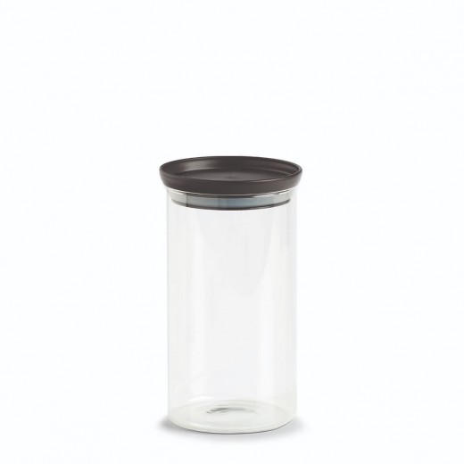 Recipient pentru depozitare cu capac etans, din sticla, Classic Large Transparent / Negru, 950 ml, Ø10,3xH18,6 cm