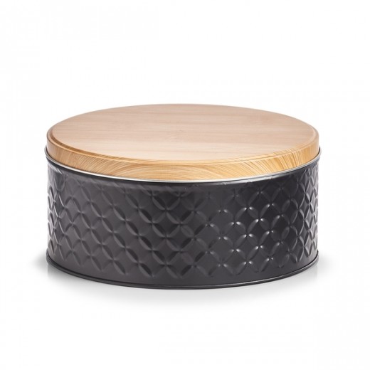 Recipient pentru depozitare, din metal, Scandi Large Negru, 2000 ml, Ø20xH9,3 cm