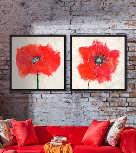 Tablou 2 piese Framed Art Red Explosion