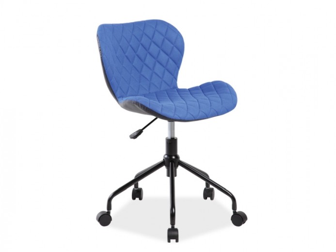 Scaun de birou ergonomic, tapitat cu stofa si piele ecologica Raine Blue, l50xA37xH77-85 cm