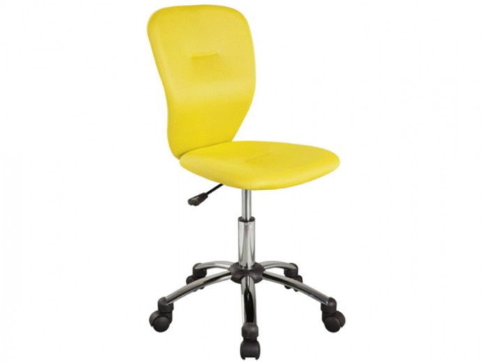 Scaun de birou pentru copii, tapitat cu stofa Qwin-037 Yellow, l40xA40xH83-93 cm